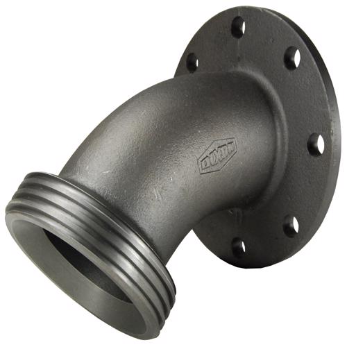 One-Piece Flange x Female Hammer Union 45° Elbow Adapter
